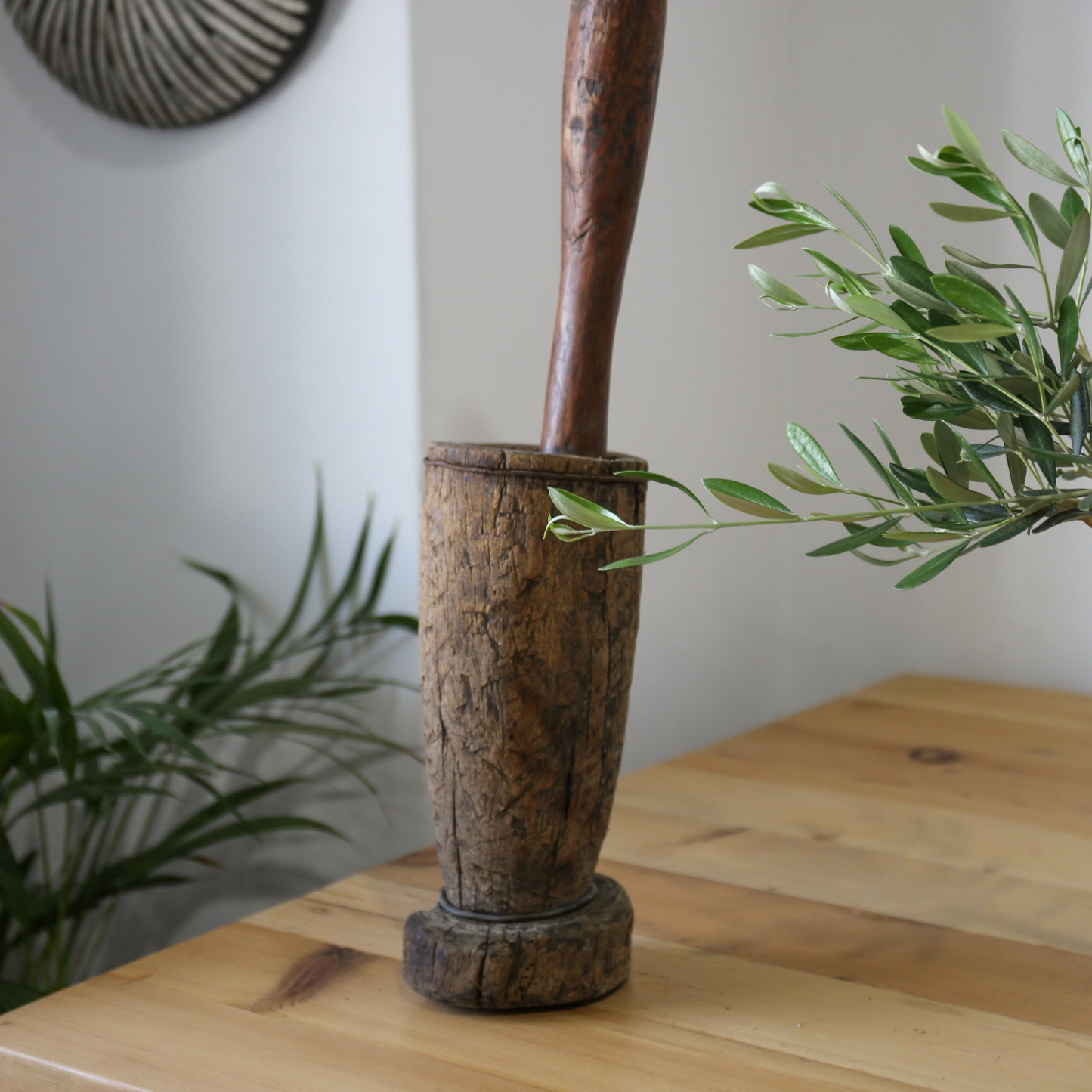 Antique Wood Pestle & Mortar