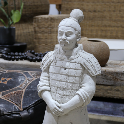 Oriental Soldier Statue in White