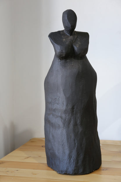 Black Wood Carved Bust