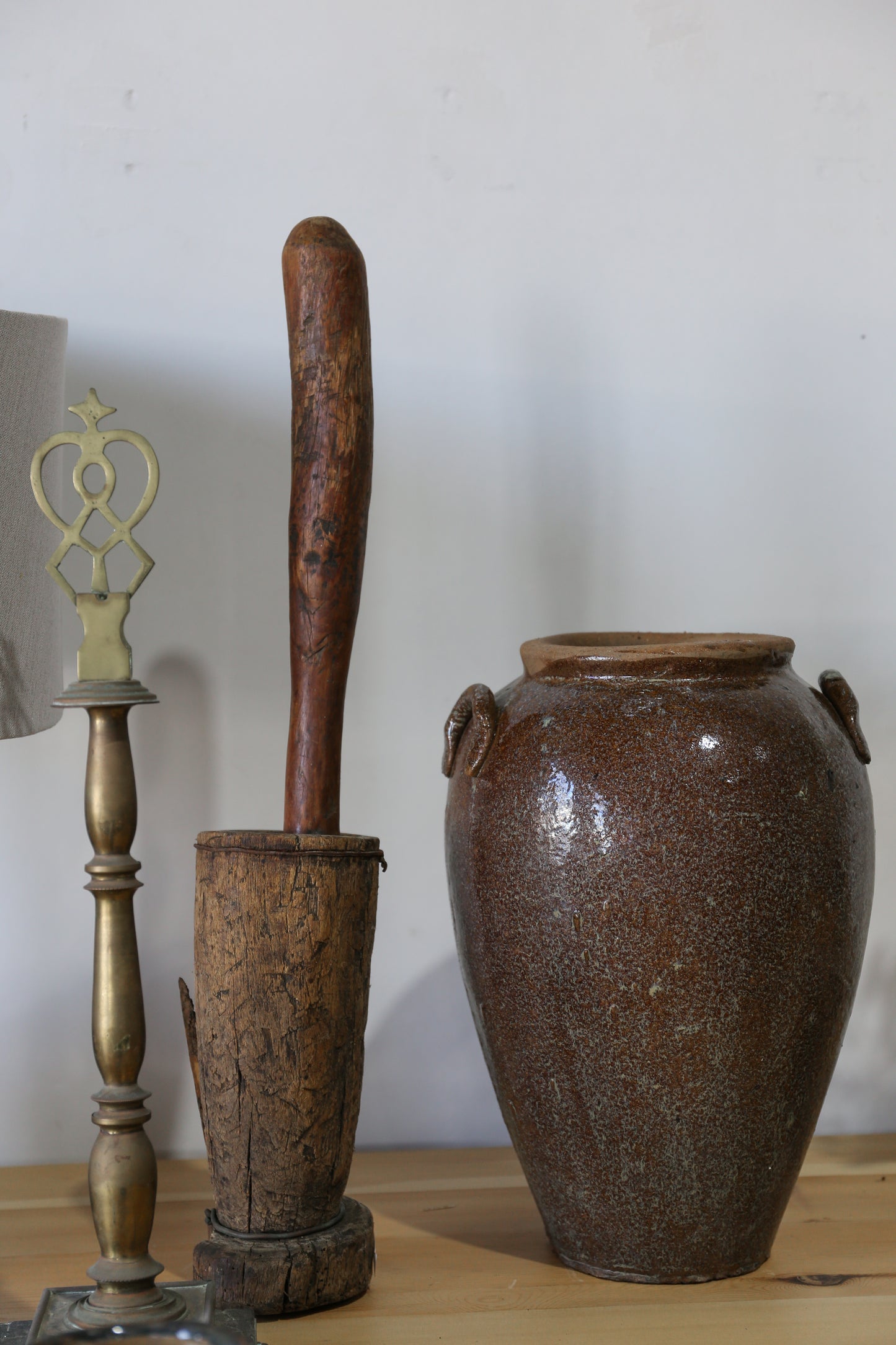 Antique Wood Pestle & Mortar