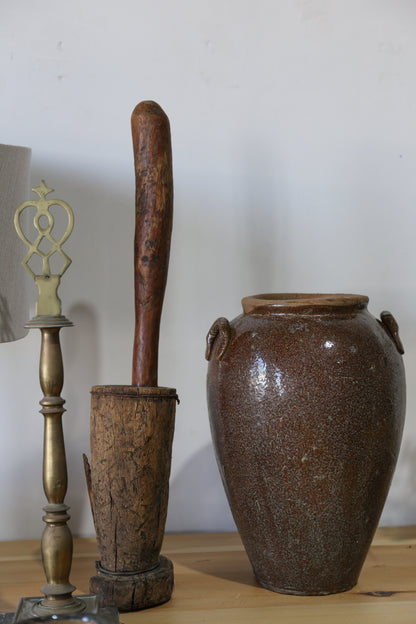 Antique Wood Pestle & Mortar