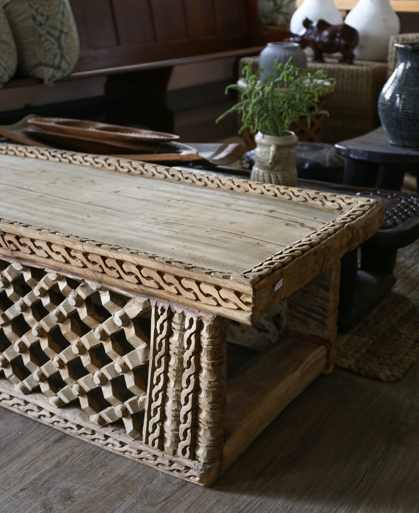 Light Wood Ivory Coast Wooden Coffee Table/Bench