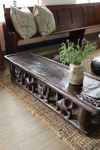 Noxu Carved Coffee Table/Bench